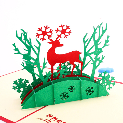 Birthday card father's day 3D greeting card jungle deer children's day creative gift gift card customization.