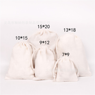 Pure Cotton Blank Spot Cotton Bag Drawstring Jewelry Jewelry Package Bag Drawstring Environmental Protection Drawstring Gift Packaging Bag