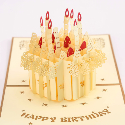 Handmade birthday cake birthday card thank you for your Christmas card