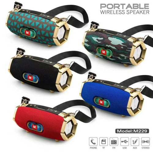 new m229 bluetooth audio fabric gold plating portable strap wireless subwoofer audio