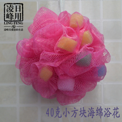Manufacturers direct sales of high quality bath flower large 40 grams of high density sponge bath ball South Korea sponge scrub towel wholesale
