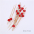 Disposable Red Heart-Shaped Fruit Toothpick Creative Sandwich Bamboo Stick KTV Flower Toothpick Fruit Fork Cocktail Stick