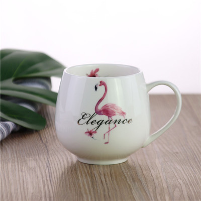 Ceramic Cup Nordic Style Hot Sale Flamingo Cup Water Cup Mug Big Belly Cup Custom Logo Cup Printing