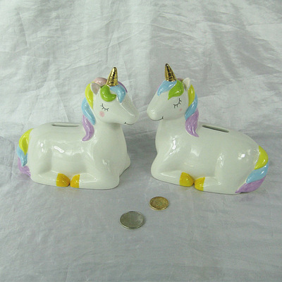 New unicorn piggy bank painted ceramic animal piggy bank ceramic piggy bank unicorn piggy bank