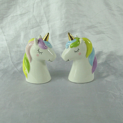 Unicorn ceramic furnishings for export animal ceramic furnishings creative hand-painted cartoon unicorn furnishings