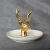 Creative Nordic gold plated deer horn flamingo ceramic jewelry plate frame ring necklace jewelry storage box furnishings