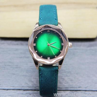 Fashionable sell like hot cake crystal cut face inserts diamond to grind wool watchband ladies watch quartz watch