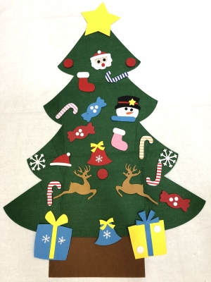 Christmas Tree Handmade DIY Children's Educational Fun Felt Patch Christmas Tree Non-Woven Holiday Decoration Supplies