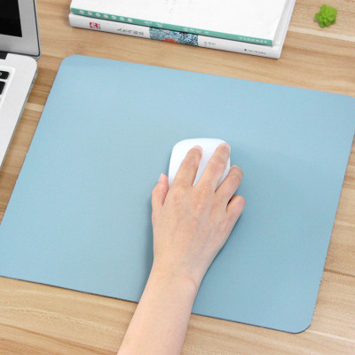 Spot 26X21CM mouse pad leather simple small office game desktop fashion notebook PU desk mat