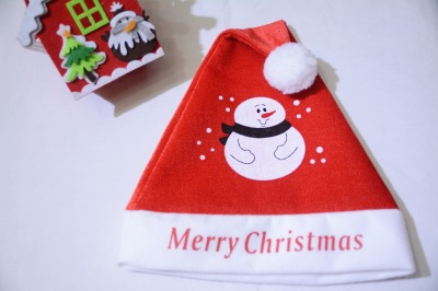 Christmas Hat Carding Cloth Christmas Hat Printing Christmas Hat Snowman Christmas Hat Snowman Hat Christmas Holiday Decoration