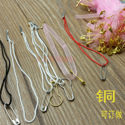 Supply black gold, silver and white pin thread buckle gourd small pin lifting rope tag rope lifting granules can be customized