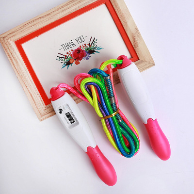New colorful nylon woven rope automatic count skipping rope wholesale creative sports fitness skipping rope manufacturer