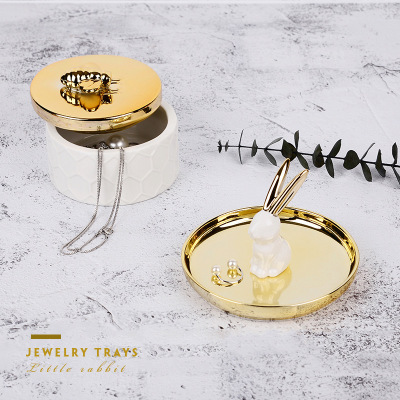 Rabbit jewelry tray gold jewelry tray Nordic ins jewelry rack ceramic goods tray