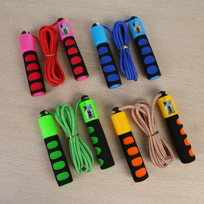 Yi Cai New Sponge Handle Non-Slip Woven Skipping Rope Wholesale Exquisite Outdoor Portable Durable Fitness Counting Skip