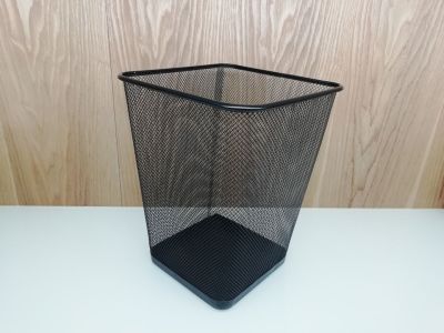 Wire mesh trash can black metal paper basket office waste basket large size small square Wire trash can