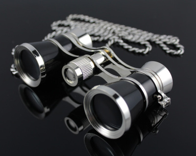 3X25 pocket mini telescope silver-plated toy gift set for theatre mirror