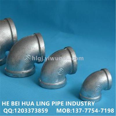 Galvanized malleable steel pipe fitting square side elbow round side elbow round side pipe hoop inner and outer wire elbow