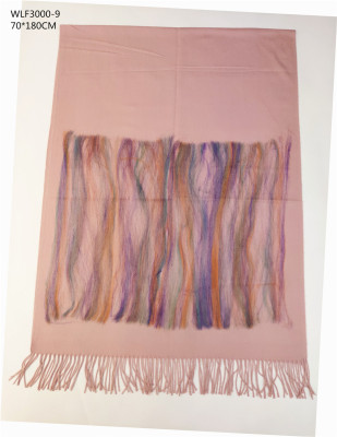 Winter 2018's new cashmere scarf in imitation of a pure cashmere with a color stripe