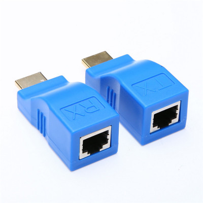 1080P HDMI Extender to RJ45 Over Cat 5e/6 Network Adapter Signal Amplifier For HDTV Display