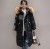 Down cotton-padded jacket women's large size couple outfit students in the long knee-length cotton-padded jacket warm 