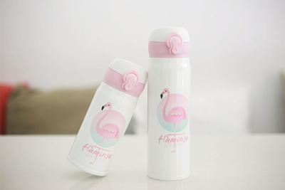 Flamingo thermos cup student couple thermos cup stainless steel thermos cup
