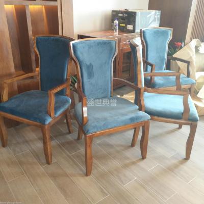 star hotel restaurant box solid wood electric dining table and chair new Chinese style huizhou solid wood chair