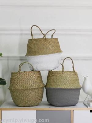 Grass flower pot basket woven basket Nordic style grass basket decoration basket woven grass basket furnishings