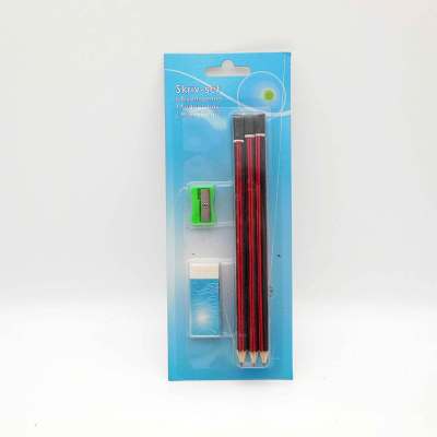 Six pencils an office rubber a pencil sharpener stationery set rubber manufacturer