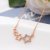 Rose Gold Necklace Korean Korean Style Girls' Heart-Shaped Buckle Artificial Rhinestone Alloy Clavicle Chain Ornament