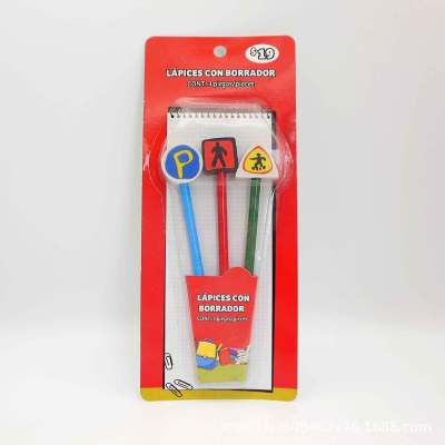 Three transport pencil Eraser Stationery Set School Supplies Children's stationery