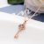 Rose Gold Necklace Korean Korean Style Girls' Heart-Shaped Buckle Artificial Rhinestone Alloy Clavicle Chain Ornament