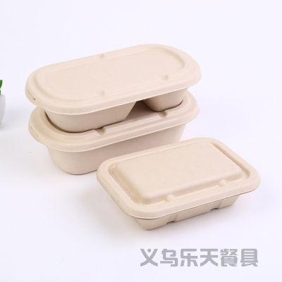 Disposable Lunch Box Pulp to-Go Box Degradable Environmentally Friendly Lunch Box Pulp Lunch Boxes Bento Takeaway Lunch Box Salad Box