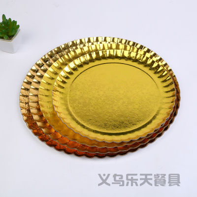 Disposable Golden round Paper Plate Special Fruit Platter for Wedding Banquet Diameter