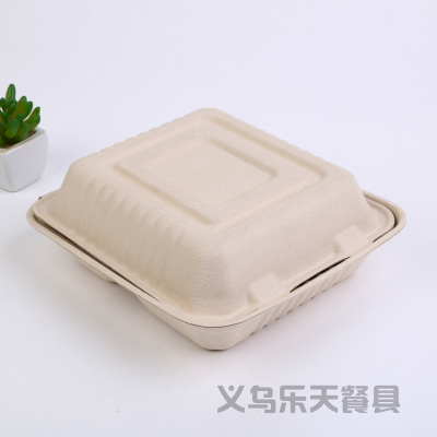 Pulp Environmentally Friendly Degradable Lunch Box High-Grade Disposable Packaging Lunch Box Takeaway Salad Takeaway Box Lunch Box Lunch Box