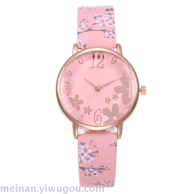 New style small broken flower nationality wind individual character lady crystal face leather watch