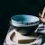 Nordic matte porcelain bowl salad bowl 8-inch soup bowl bevelled bowl household utensils round bowl