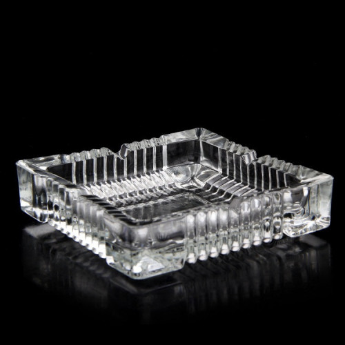 wholesale square high-end advertising gift ashtray creative crystal glass ashtray office furniture