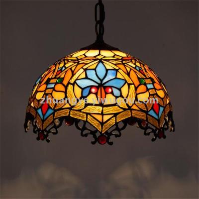 Tiffany Pendant Lights for Kitchen Island Glass Pendant Lights Colorful Round Hanging Lights Pendant Turkish Dome