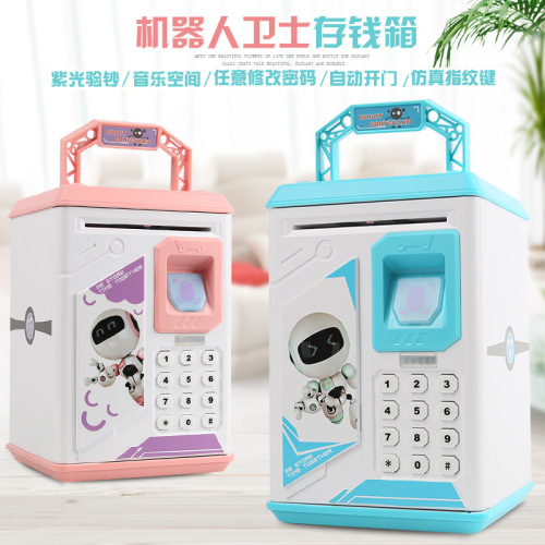 906 fingerprint password box automatic roll money atm piggy bank children‘s birthday gift toy