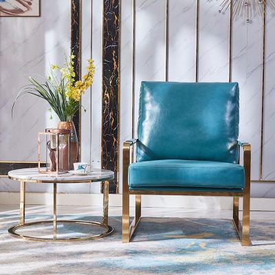 Electroplated Titanium Post-Modern Design Single Light Luxury Single-Seat Sofa Chair Nordic Living Room Chair Post-Modern Minimalist