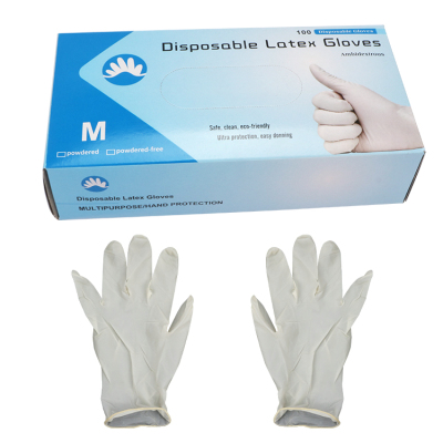 Yiwu Medical Box Packing Prepowdered and Powder Free Disposable Latex Examination Gloves