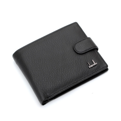 Foreign trade wallet brand friendly men's leather wallet short clasp leather multi-card wallet zero wallet