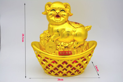 Xingdalong New Year goods, golden pig yingchun, a candy box.