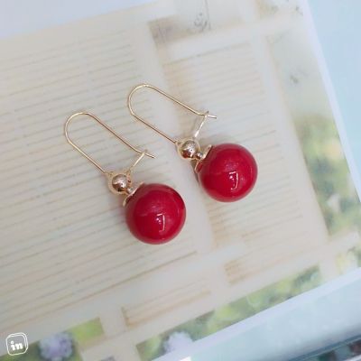 Projected spring hook light bead pop color pearl earrings Korea