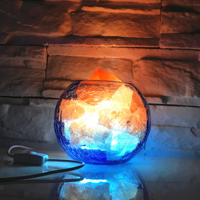 Natural Himalayan crystal salt lamp anion feng shui lamp creative dimming small night light bedside decorative lamp