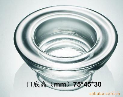 White Transparent Semicircle Glass Candlestick Candle Holder bar KTV Candlestick