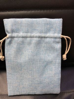 13*18 light blue imitation linen bag