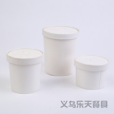 Disposable round Plastic Soup Bowl White Cup Porridge Box Lunch Box Packing Takeaway Lunch Box Fast Food Box