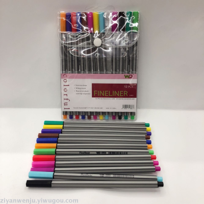 12 Color PVC Packaging Color Gel Pen Hook Line Pen