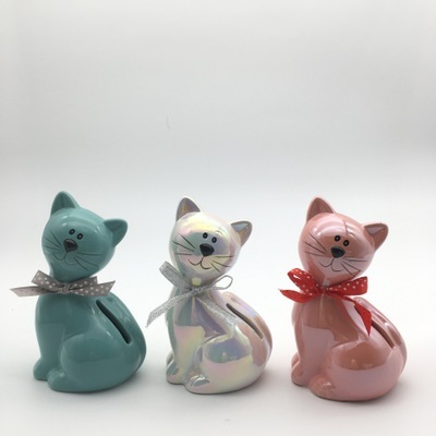 New-style european-style household ceramic cat money pot girls personality decoration ceramic small furnishings
